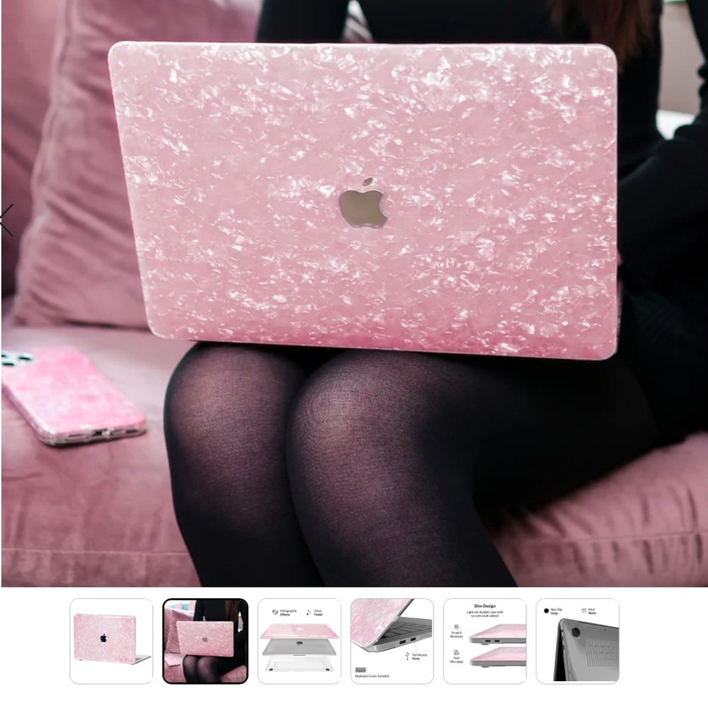 Velvet Caviar Rose Quartz MacBook Pro 16” case cover for model #2141.